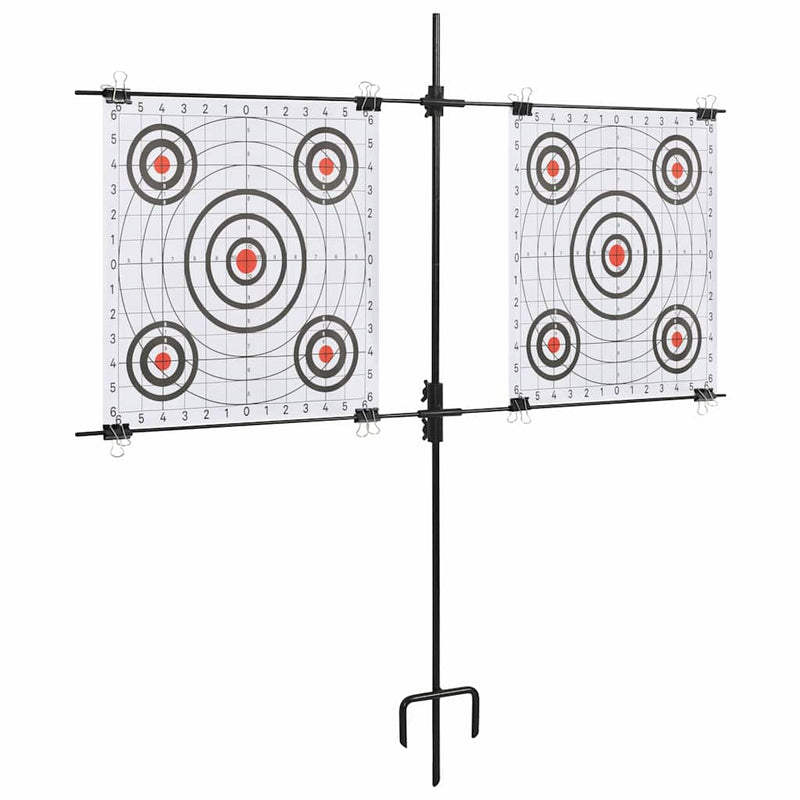 Load image into Gallery viewer, Vidaxl targetkaartstandaard met schietkaarten 78x76 cm staal
