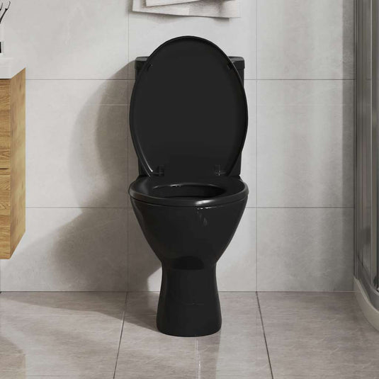 Vidaxl toiletbril soft-close met quick-release ontwerp zwart