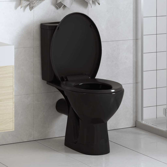 Vidaxl toiletbril soft-close met quick-release ontwerp zwart