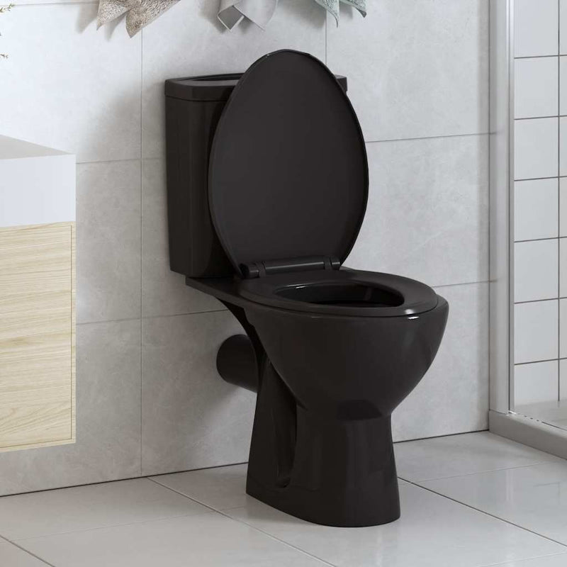 Load image into Gallery viewer, Vidaxl toiletbril soft-close met quick-release ontwerp zwart
