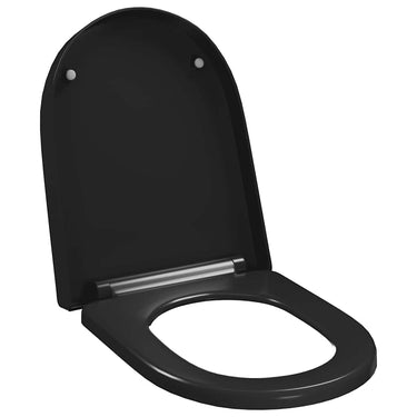 Vidaxl toiletbril soft-close met quick-release ontwerp zwart