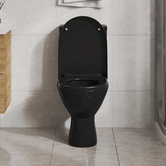 Vidaxl toiletbril soft-close met quick-release ontwerp zwart