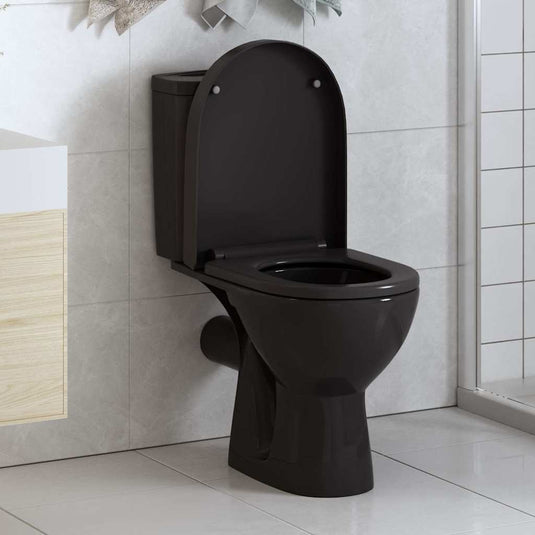 Vidaxl toiletbril soft-close met quick-release ontwerp zwart