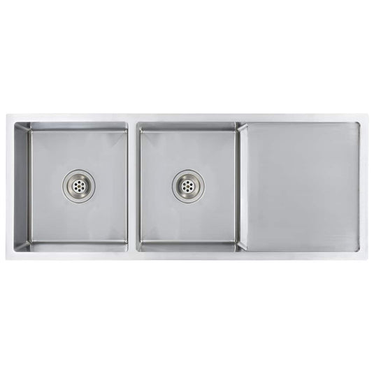 Vidaxl gootsteen handgemaakt roestvrij staal