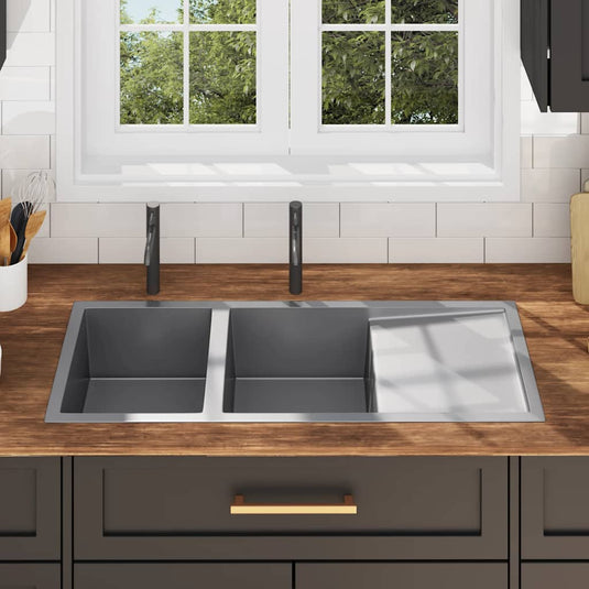 Vidaxl gootsteen handgemaakt roestvrij staal