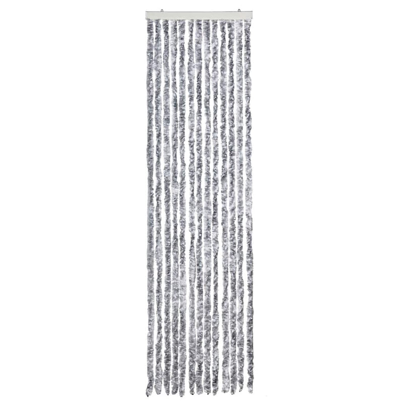 Load image into Gallery viewer, Vidaxl vliegengordijn 56x185 cm chenille wit en grijs
