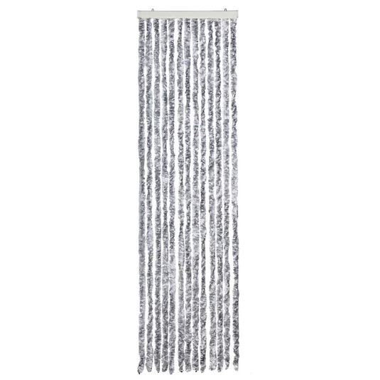 Vidaxl vliegengordijn 56x185 cm chenille wit en grijs