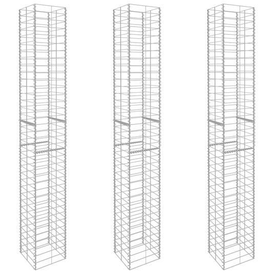 Vidaxl schanskorven 3 st 25x25x197 cm gegalvaniseerd staal