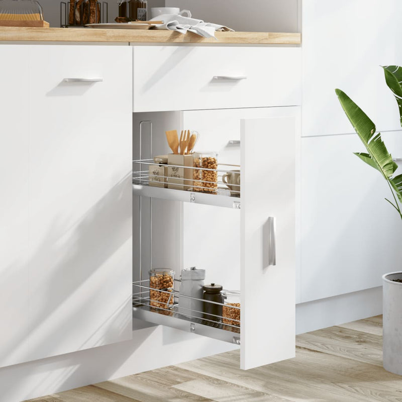 Load image into Gallery viewer, Vidaxl draadmand keuken uittrekbaar 2-laags 47x15x54,5cm zilverkleurig
