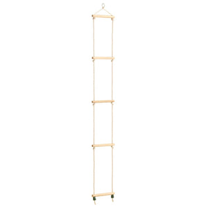Vidaxl touwladder 30x168 cm massief hout en pe