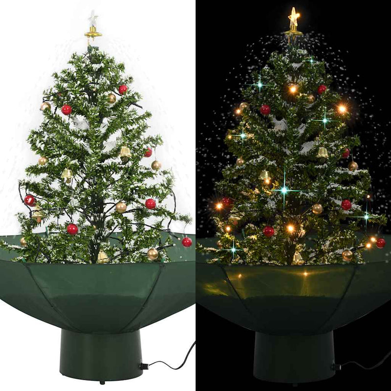Load image into Gallery viewer, Vidaxl kerstboom sneeuwend met paraplubasis 75 cm groen
