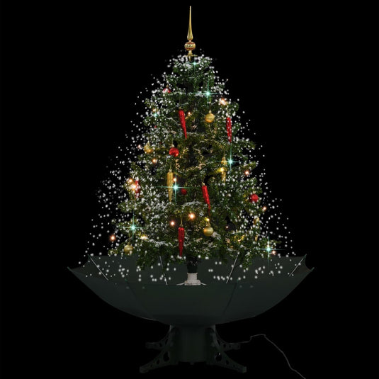 Vidaxl kerstboom sneeuwend met paraplubasis 140 cm groen