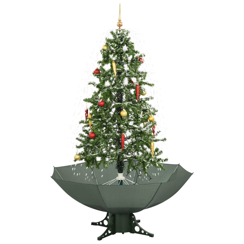 Load image into Gallery viewer, Vidaxl kerstboom sneeuwend met paraplubasis 170 cm groen
