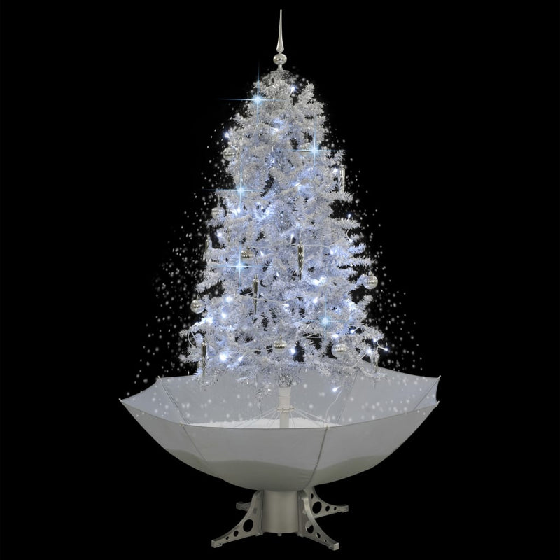 Load image into Gallery viewer, Vidaxl kerstboom sneeuwend met paraplubasis 170 cm wit
