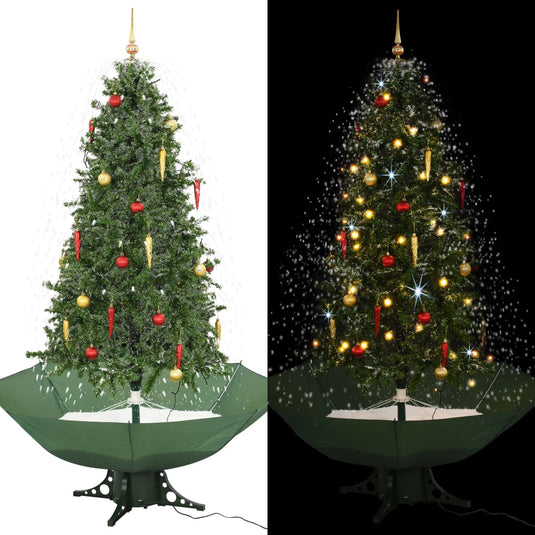Vidaxl kerstboom sneeuwend met paraplubasis 190 cm groen