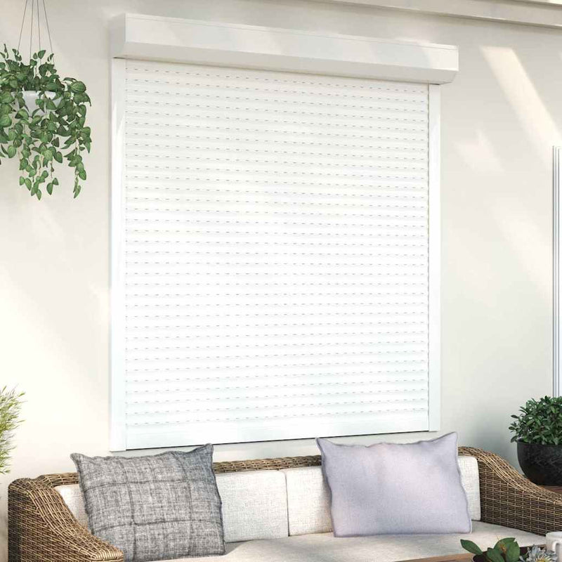 Load image into Gallery viewer, Vidaxl rolluik 140x150 cm aluminium wit
