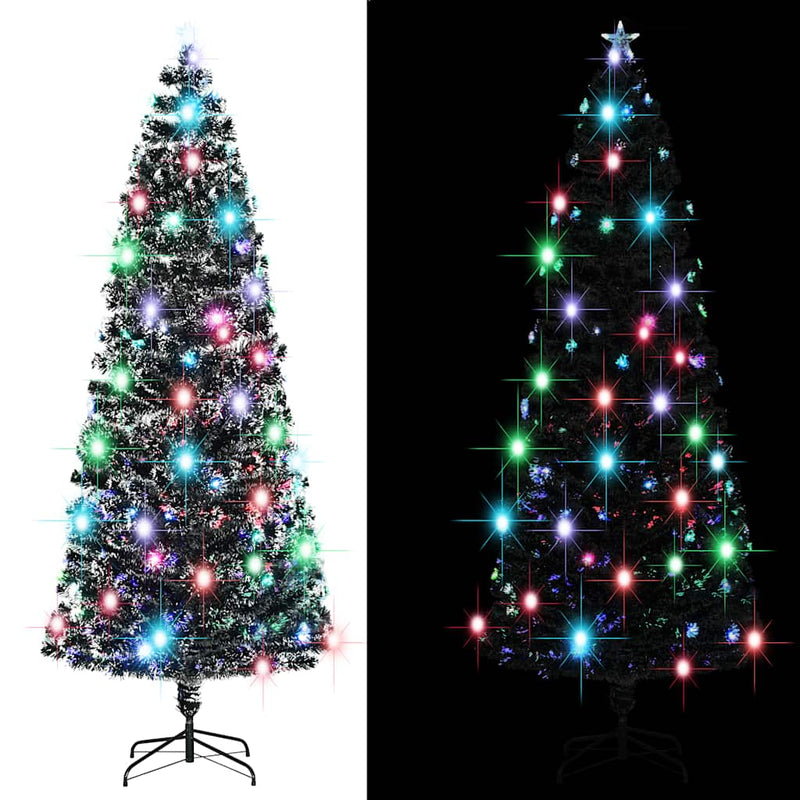 Load image into Gallery viewer, Vidaxl voorverlichte kerstboom met standaard en led 240 cm glasvezel
