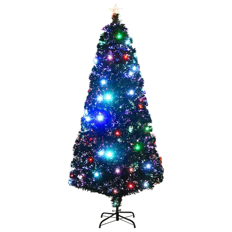 Load image into Gallery viewer, Vidaxl voorverlichte kerstboom met standaard en led 180 cm glasvezel
