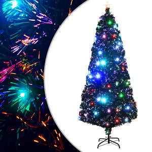 Vidaxl voorverlichte kerstboom met standaard en led 210 cm glasvezel