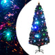 Vidaxl voorverlichte kerstboom met standaard en led 210 cm glasvezel