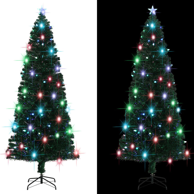 Load image into Gallery viewer, Vidaxl kerstboom met led en standaard 240 cm glasvezel
