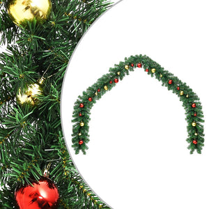VidaXL Kerstslinger versierd met kerstballen 5 m