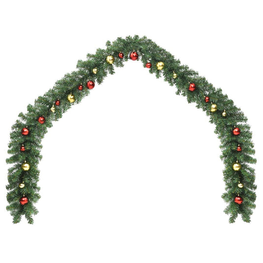 Vidaxl kerstslinger versierd met kerstballen 20 m