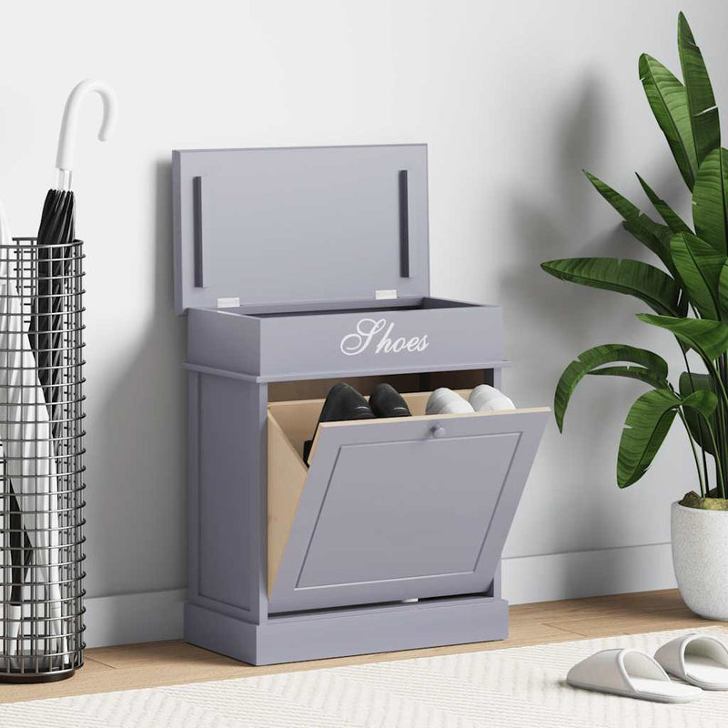 Load image into Gallery viewer, Vidaxl schoenenkast 50x28x58 cm paulowniahout grijs
