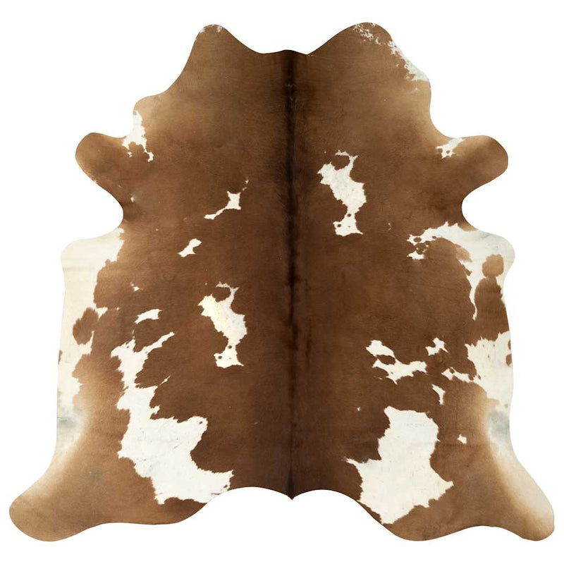 Load image into Gallery viewer, Vidaxl vloerkleed 150x170 cm echte runderhuid bruin en wit
