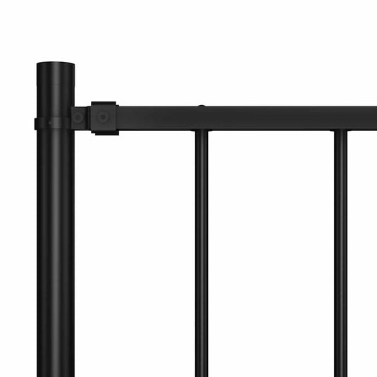 Vidaxl schuttingpaneel met palen gepoedercoat staal 1,81x1 m zwart