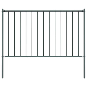 Vidaxl schuttingpaneel met palen gepoedercoat staal 1,81x0,75 m antraciet