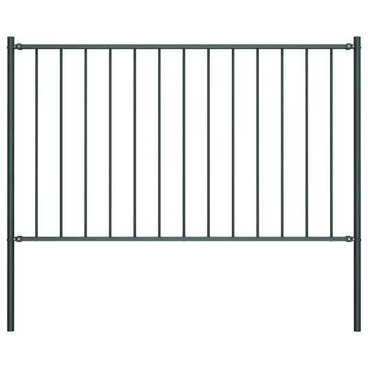 Vidaxl hekpaneel met palen 1,7x0,75 m gepoedercoat staal antraciet
