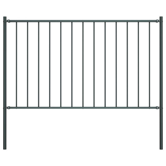 Vidaxl schuttingpaneel met palen gepoedercoat staal 1,81x1,25 m antraciet