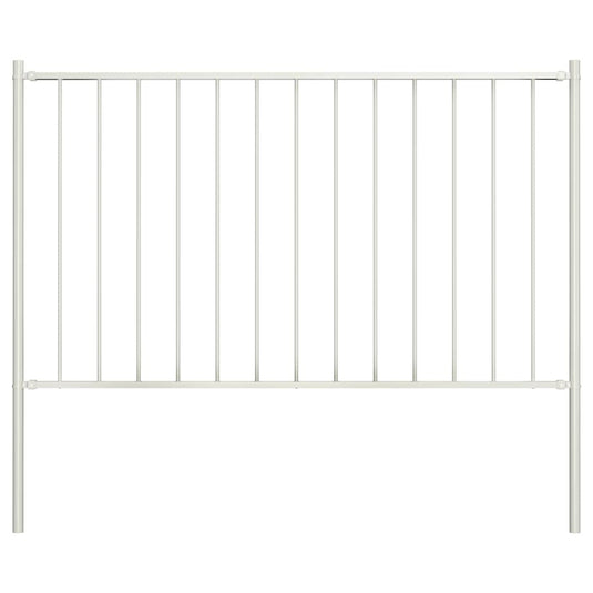 Vidaxl schuttingpaneel met palen gepoedercoat staal 1,81x0,75 m wit