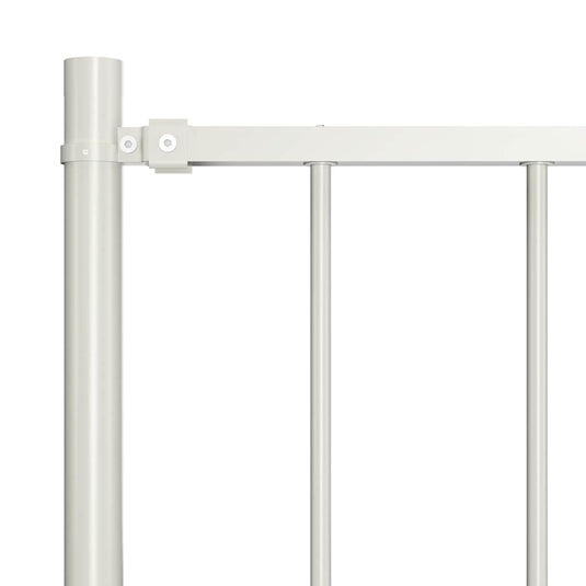 Vidaxl schuttingpaneel met palen gepoedercoat staal 1,81x0,75 m wit