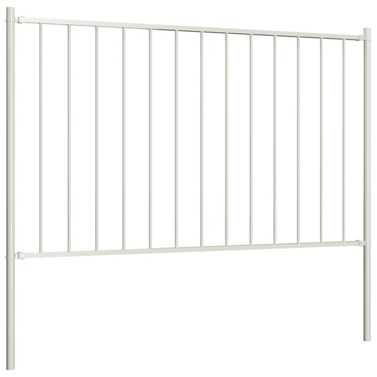 Vidaxl schuttingpaneel met palen gepoedercoat staal 1,81x1 m wit