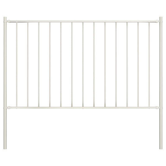 Vidaxl hekpaneel met palen 1,7x1,25 m gepoedercoat staal wit