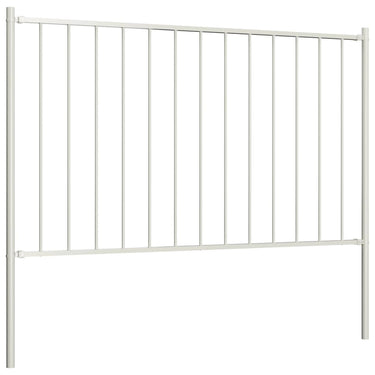 Vidaxl schuttingpaneel met palen gepoedercoat staal 1,81x1,25 m wit