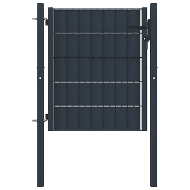 Vidaxl hekpoort pvc en staal 100x81 cm antraciet