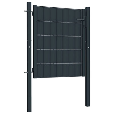 Vidaxl hekpoort pvc en staal 100x81 cm antraciet