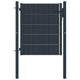 Vidaxl hekpoort pvc en staal 100x100 cm antraciet