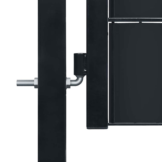 Vidaxl hekpoort pvc en staal 100x100 cm antraciet