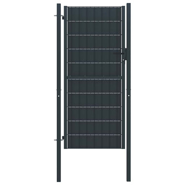 Vidaxl hekpoort pvc en staal 100x124 cm antraciet