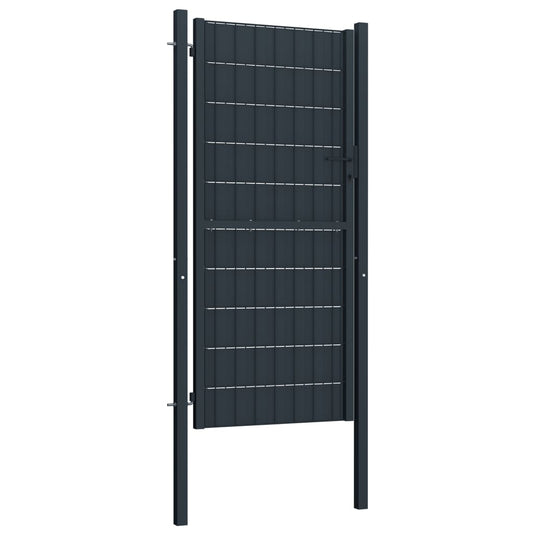 VidaXL Poort 100x164 cm PVC en staal antracietkleurig
