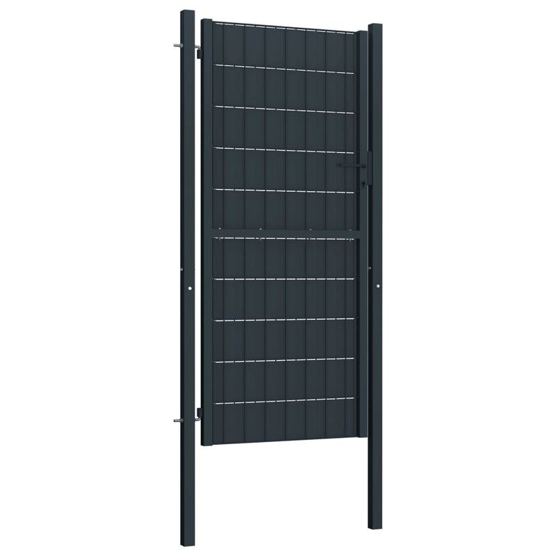 Load image into Gallery viewer, VidaXL Poort 100x204 cm PVC en staal antracietkleurig
