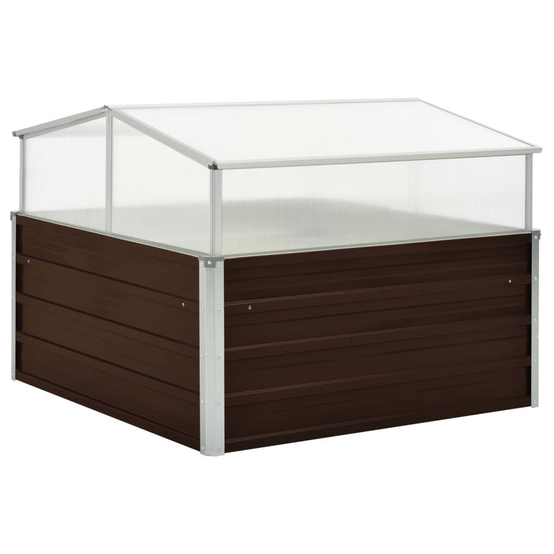 Load image into Gallery viewer, Vidaxl tuinkas 100x100x85 cm gegalvaniseerd staal bruin
