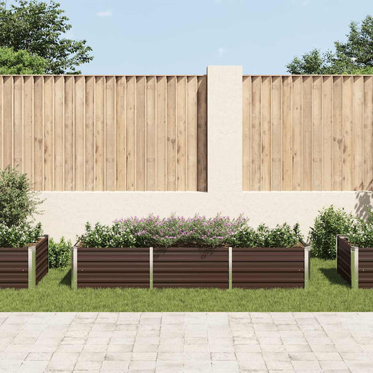 Vidaxl plantenbak verhoogd 240x80x45 cm gegalvaniseerd staal bruin
