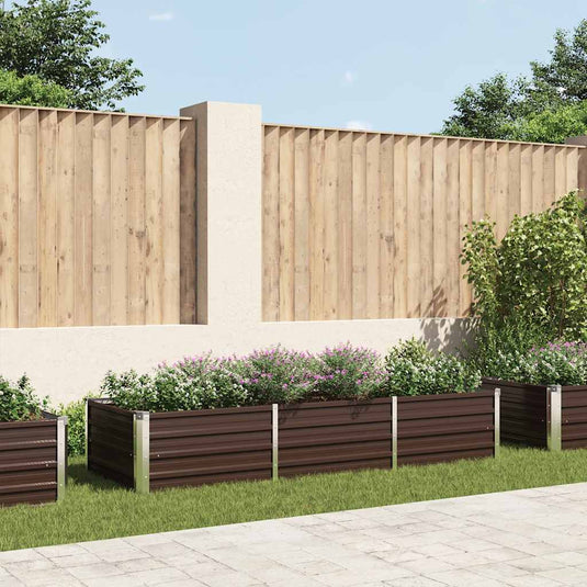 Vidaxl plantenbak verhoogd 240x80x45 cm gegalvaniseerd staal bruin