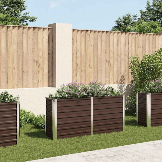 Vidaxl plantenbak verhoogd 160x40x77 cm gegalvaniseerd staal bruin
