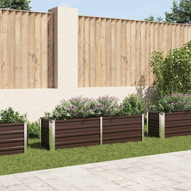 Vidaxl plantenbak verhoogd 160x40x45 cm gegalvaniseerd staal bruin